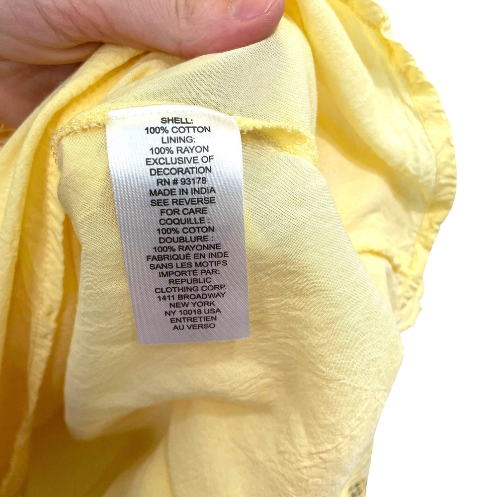 Haute Hippie cotton tiered smocked waist long dress Size‎ M buttermilk yellow - Picture 12 of 12